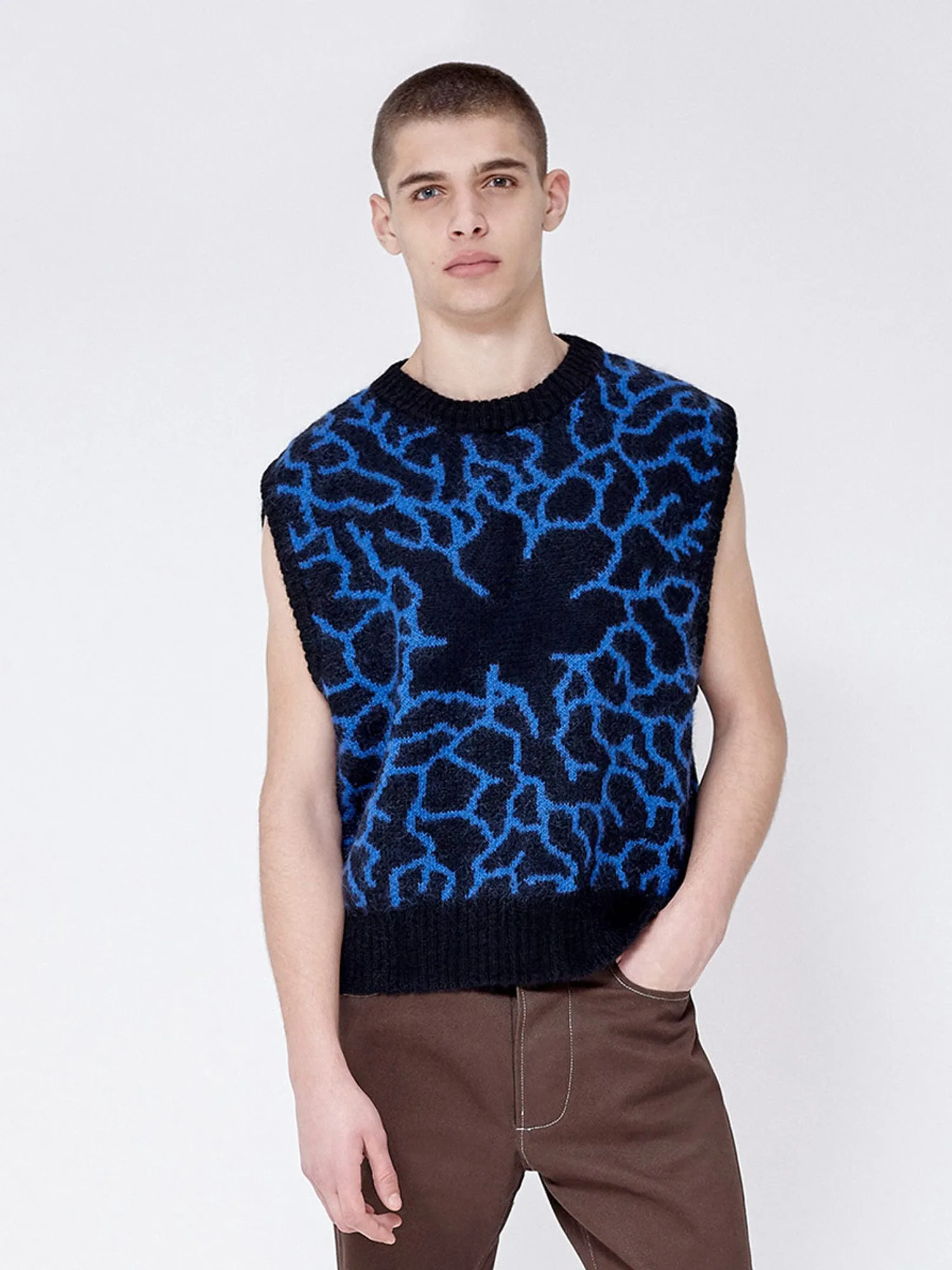 KNIT VEST MYCELIUM  ELECTRIC BLUE