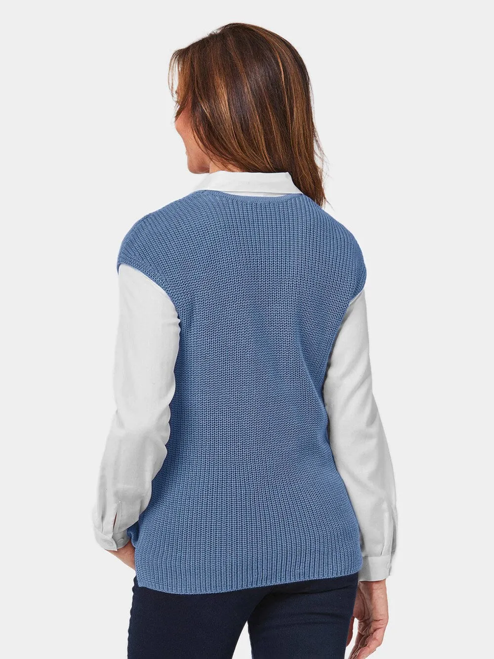 Knitted vest Goldner, dark blue