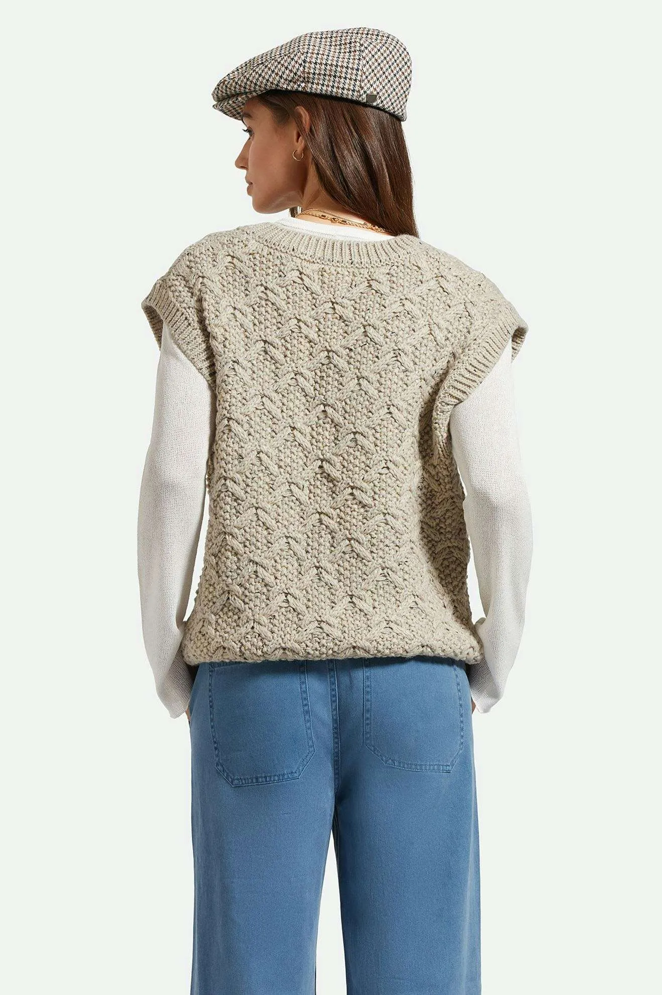 Lafayette Oversized Sweater Vest - Marled Beige