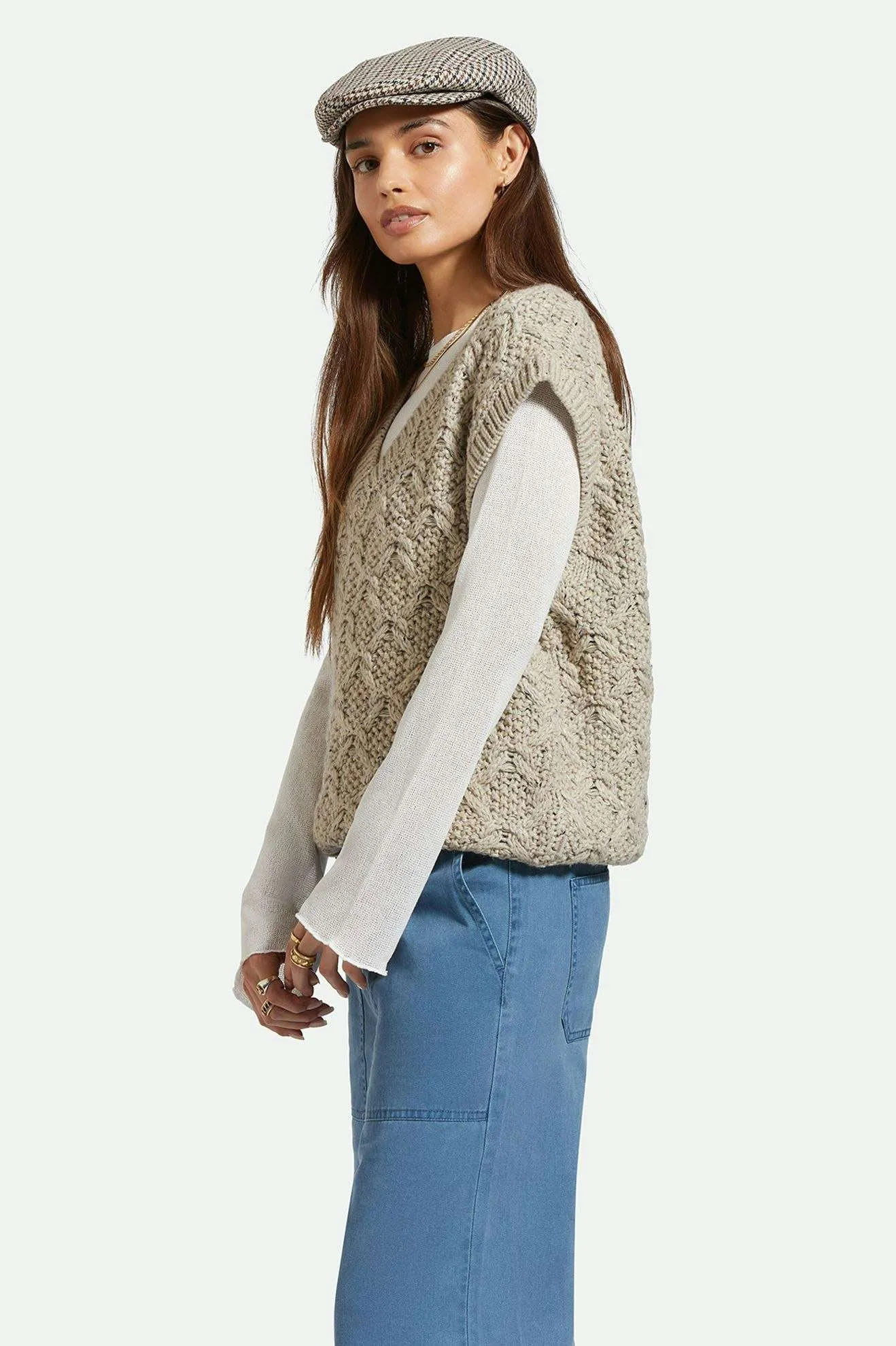 Lafayette Oversized Sweater Vest - Marled Beige