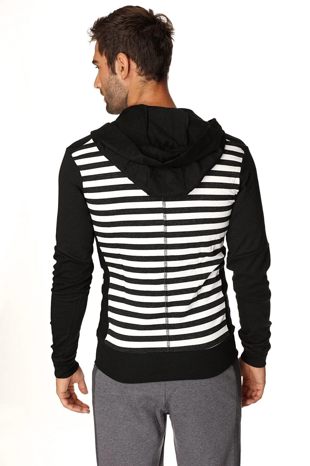 **Limited Edition** Form-fit Crossover Yoga Track Performance Fleece Hoodie (Black)