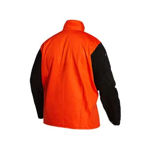 Lincoln K4690 Bright FR Orange Jacket w/ Leather Sleeves (1 Jacket)