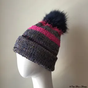 Luxe Lavender *Funky Tweeds* Beanie/Slouchy Beanie w/Pom Pom