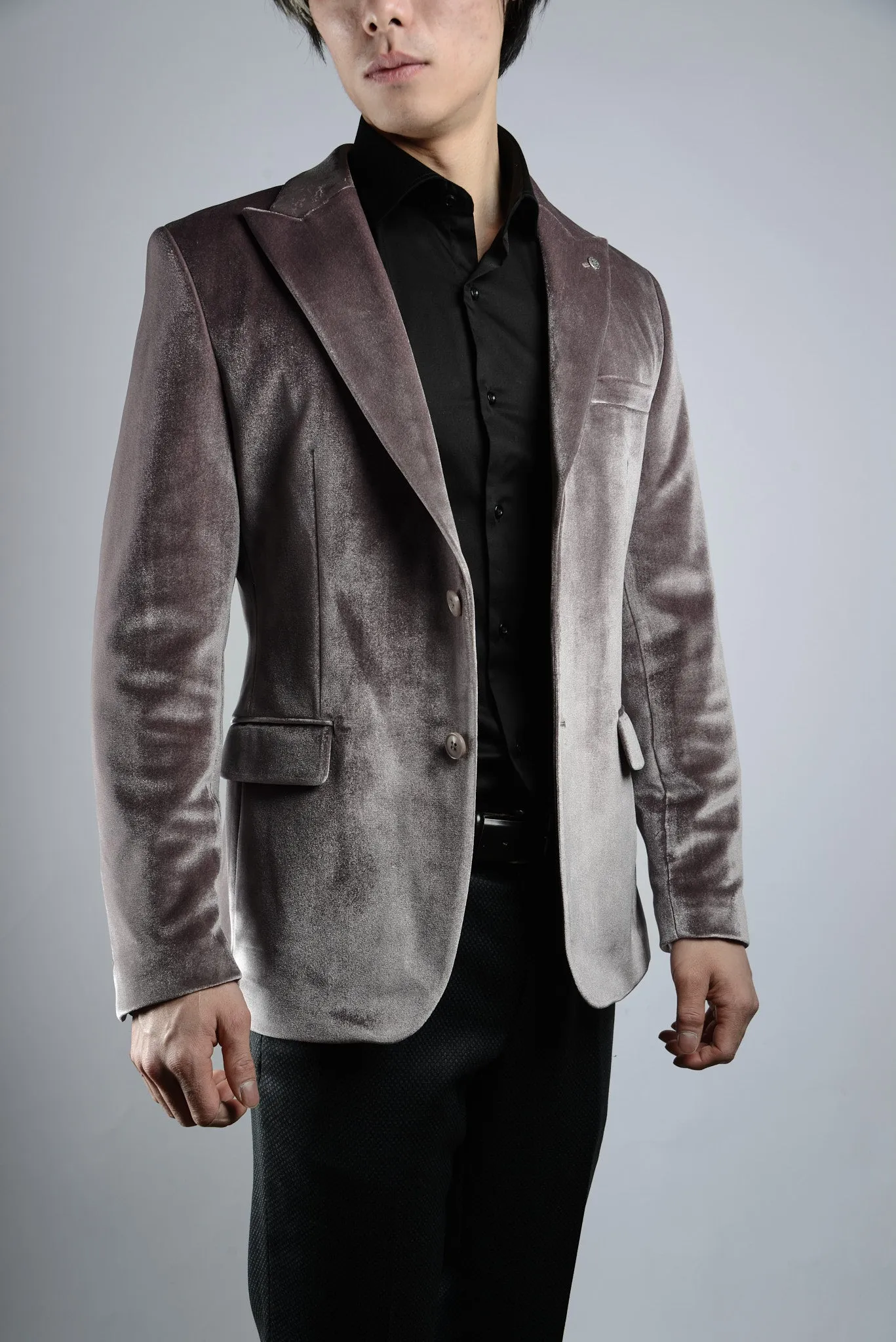 Mayfair Solid Iridescent Velvet Blazer