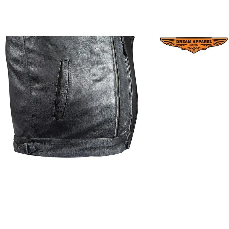 Mens Leather Motorcycle Jacket