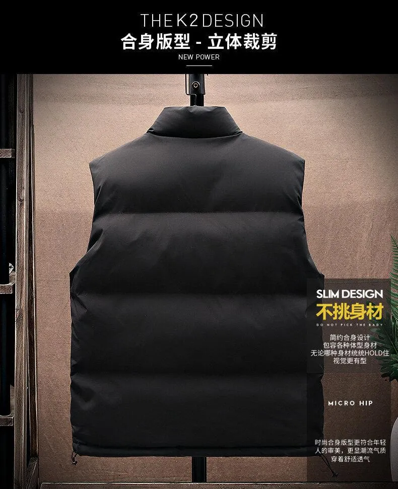 Men's Stand Collar Thickened Vest 89992781YM