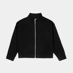 Modal Collared Zip Up Womens Jacket (Black)