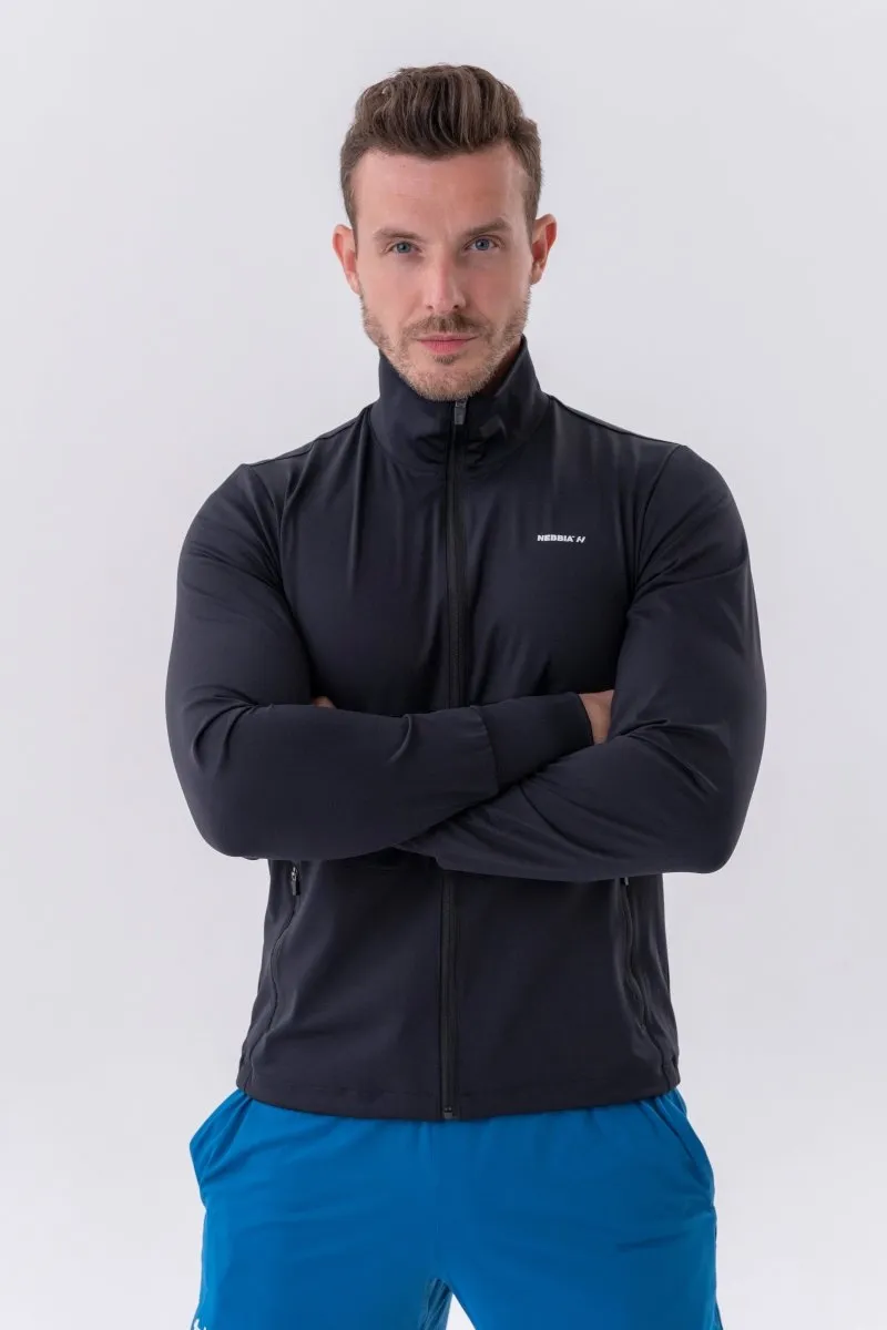 Nebbia Control Sporty Zipper Jacket with Side Pockets 332 - Black