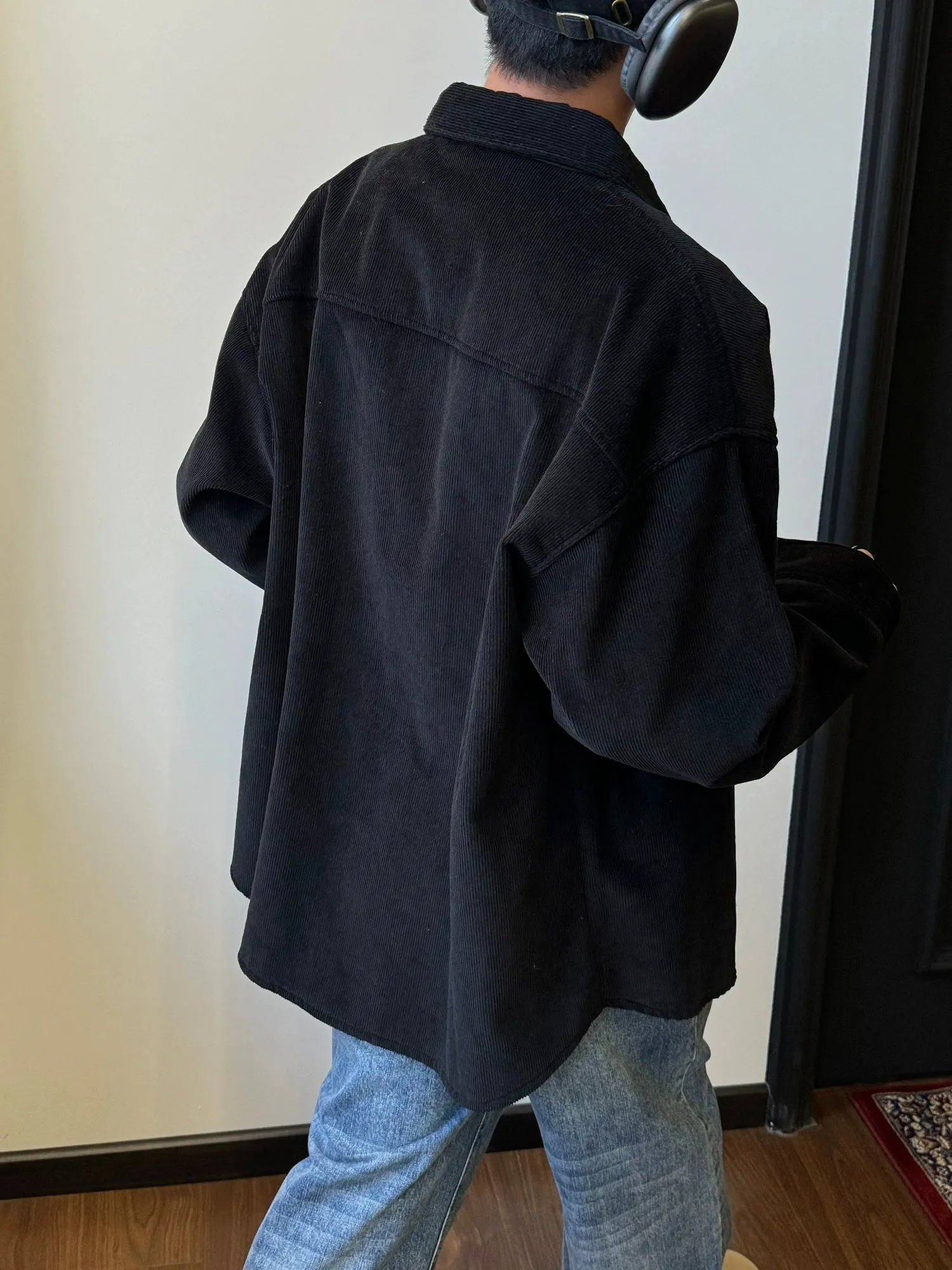 Nine Flap Pocket Fleece Lined Corduroy Jacket