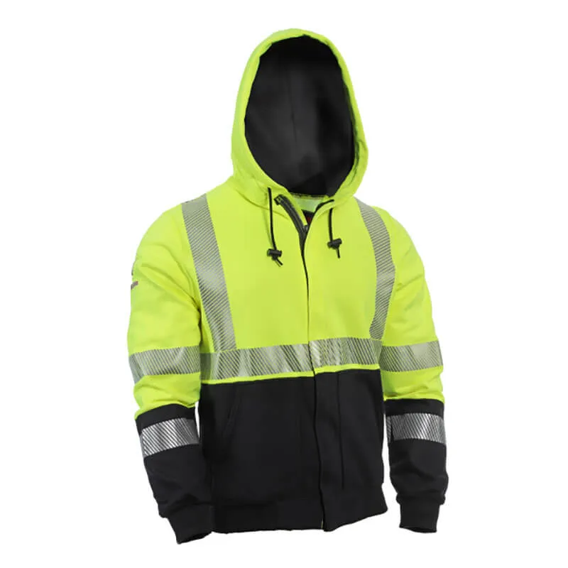 NSA DRIFIRE FR Hi-Vis Hybrid Zip Hoodie Class 3 SWSHEHZC3-_ _