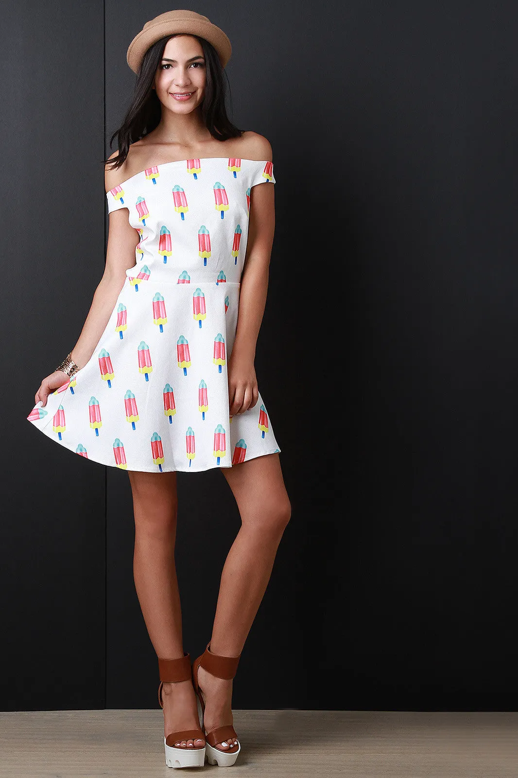 Off The Shoulder Ice Cream Dress