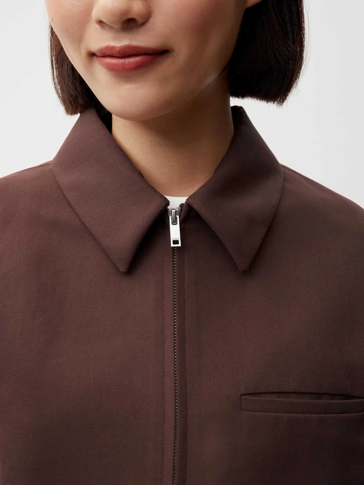 Organic Cotton Harrington Jacket—chestnut brown