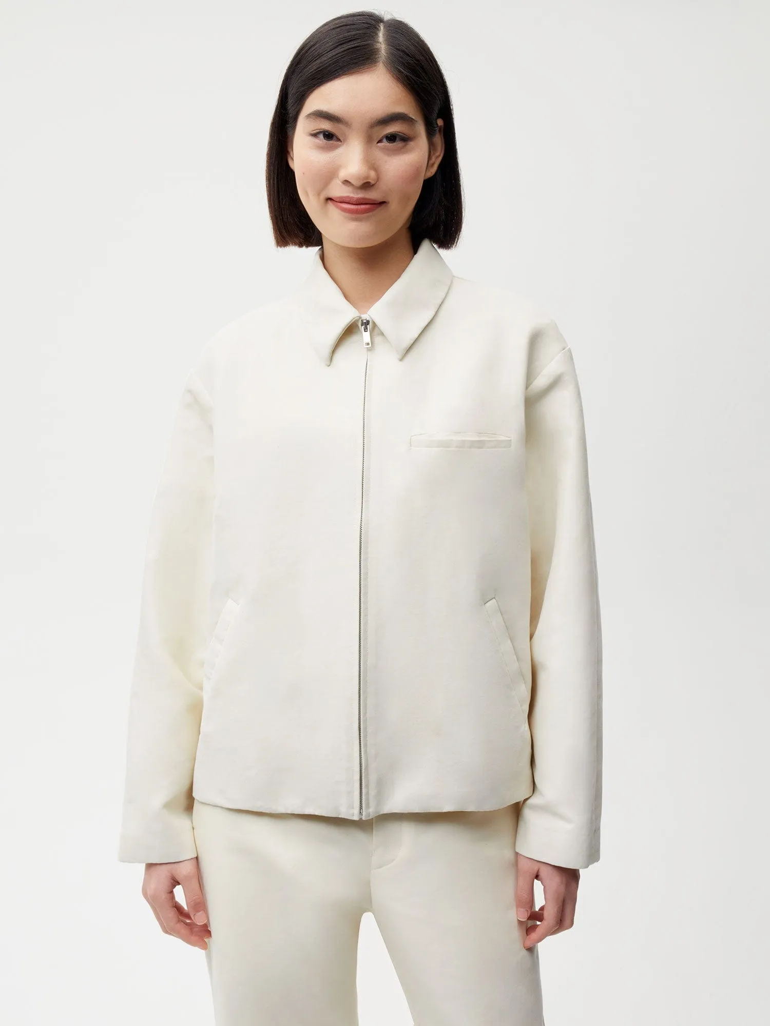 Organic Cotton Harrington Jacket—elderflower