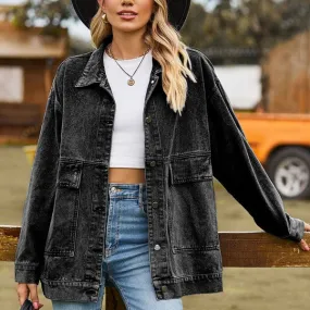 Oversized Denim Jacket Black/Grey