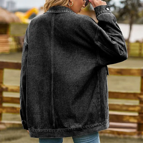 Oversized Denim Jacket Black/Grey