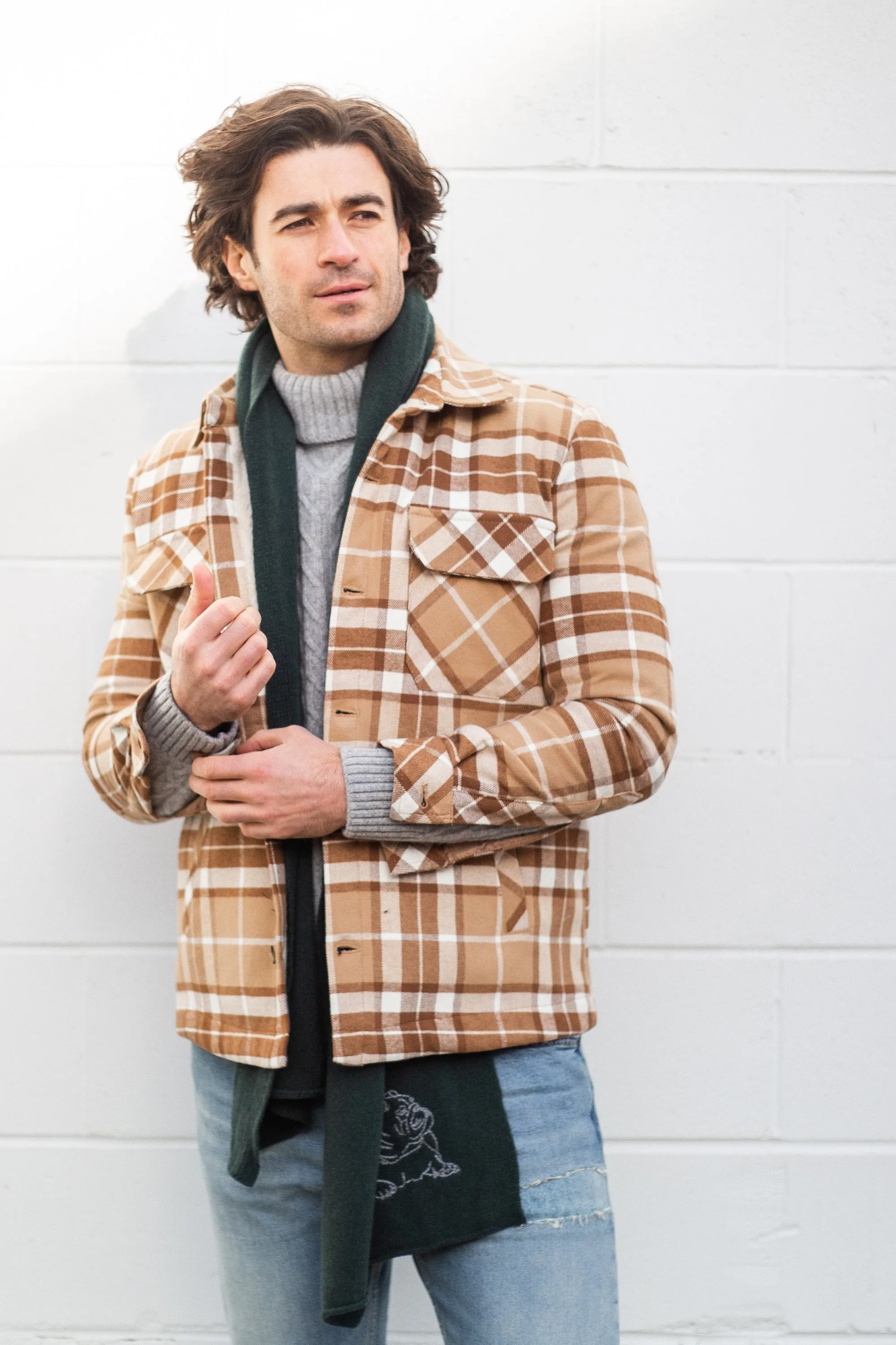 Ozarks Navy Plaid Sherpa Jacket