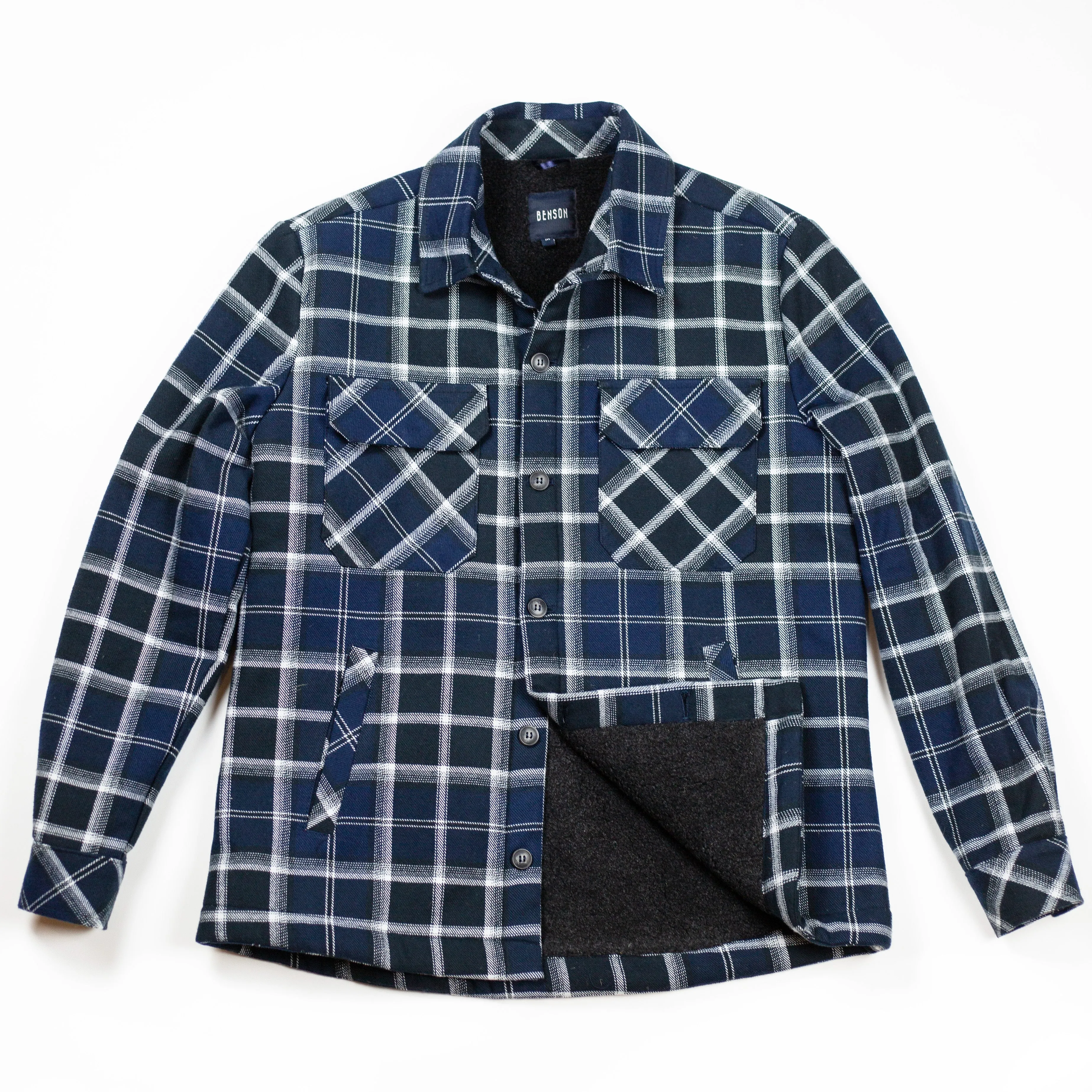 Ozarks Navy Plaid Sherpa Jacket