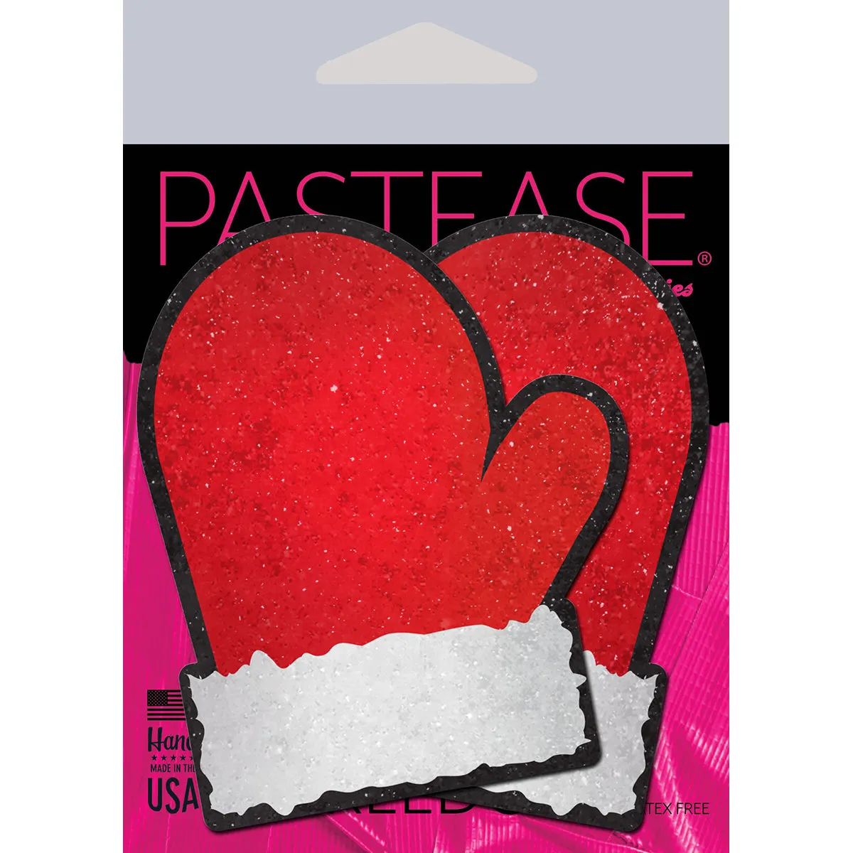 Pastease Glitter Santa Mittens Pasties Red/White