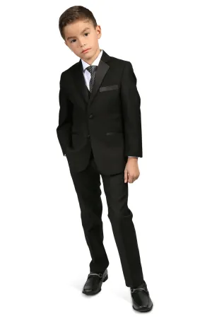 "Bronson JR" Kids Black Tuxedo (5-Piece Set)