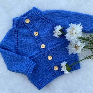 "Kinzie" patterned merino baby cardigan