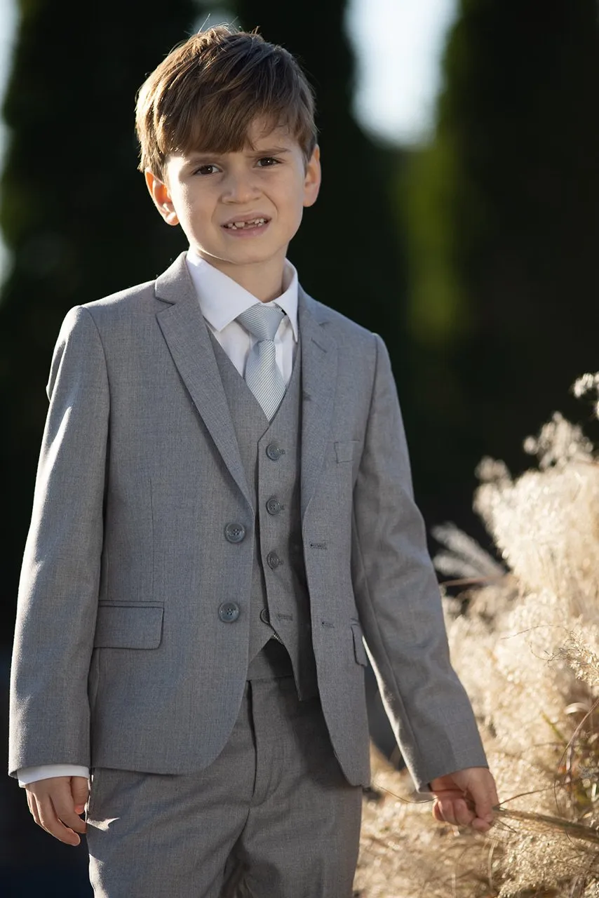 "Leo" Kids Heather Grey 5-Piece Suit