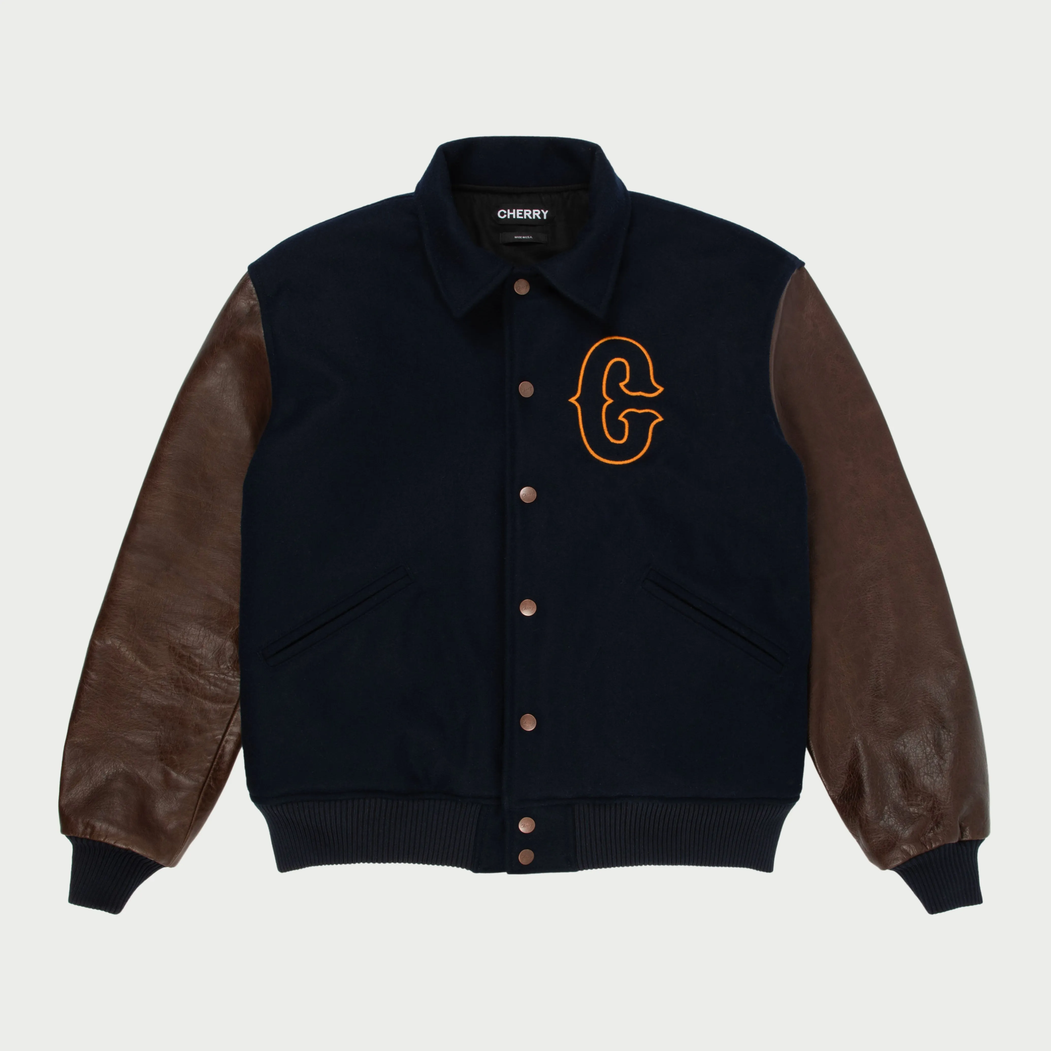 Ranch Wear Varsity Jacket (Navy/Brown)