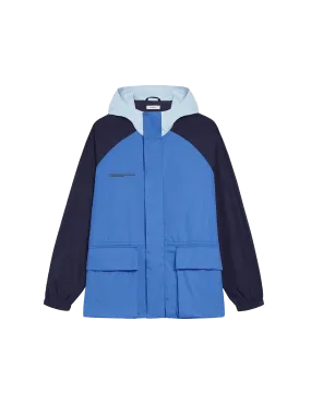 Recycled Nylon Color Block Jacket—cerulean blue