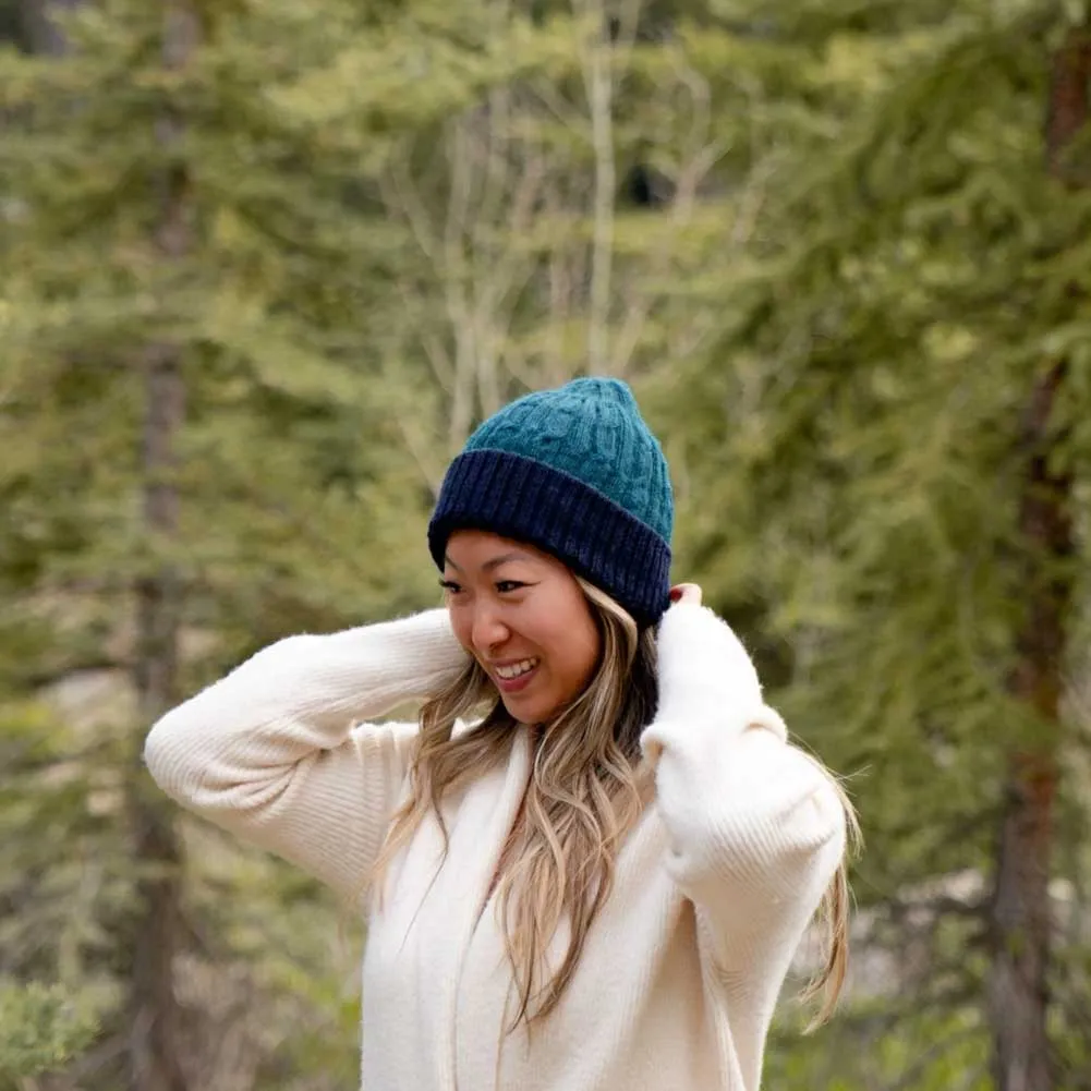 Reversible Alpaca Hand Knit Cable Hat - Fair Trade