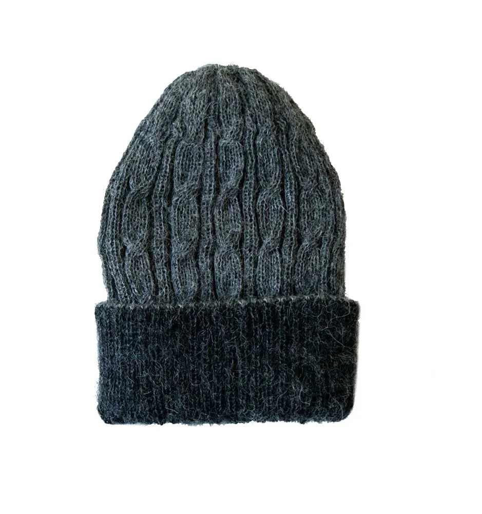 Reversible Alpaca Hand Knit Cable Hat - Fair Trade