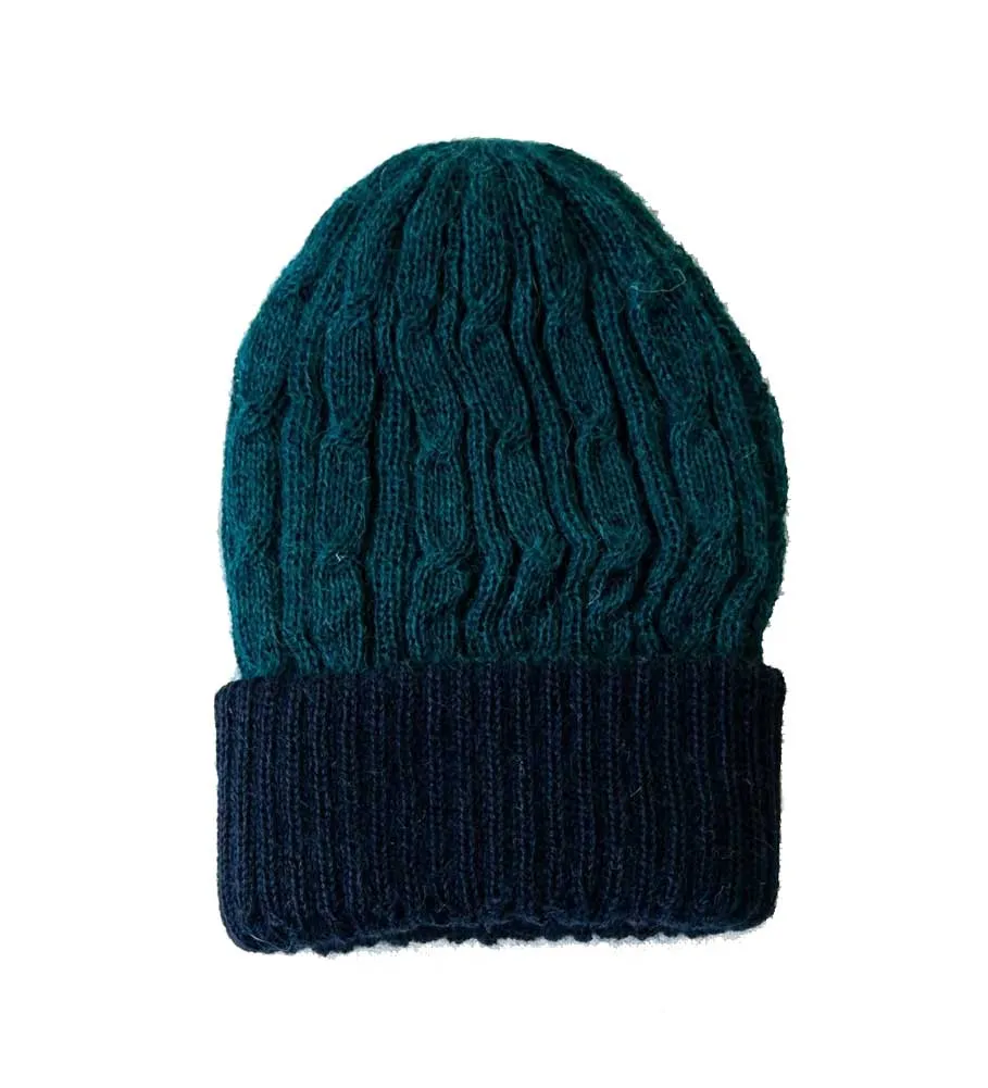 Reversible Alpaca Hand Knit Cable Hat - Fair Trade