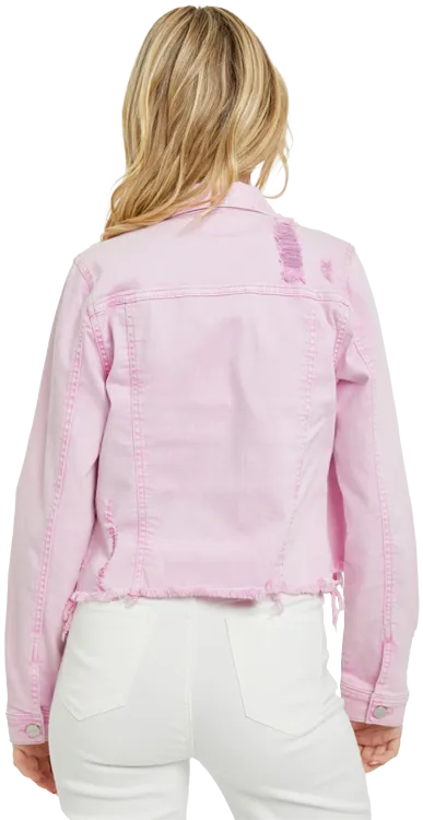 Risen Acid Pink Fray Hem Jacket