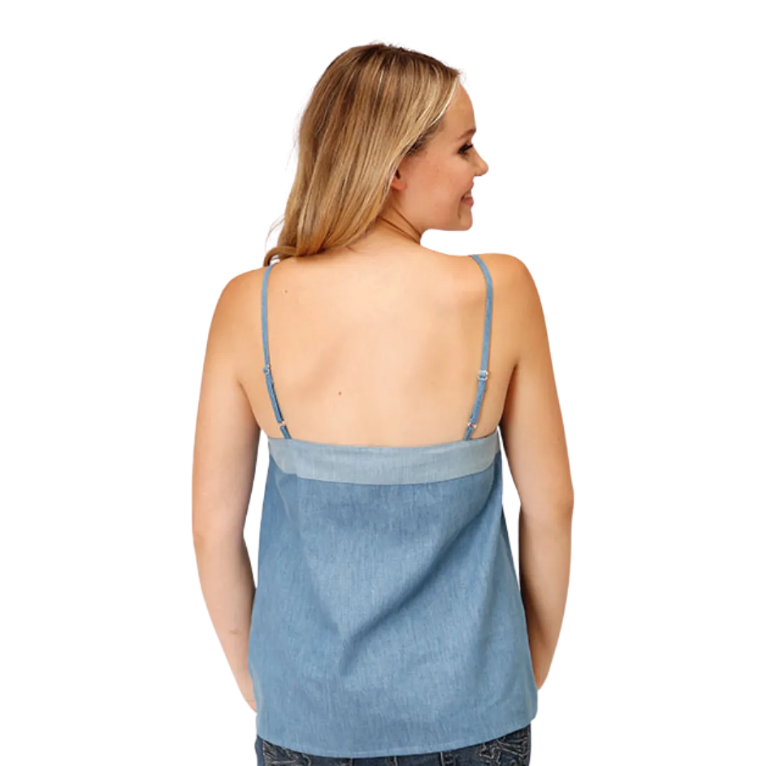 Roper Women's Cotton Demin Tank Top Blue Blouse