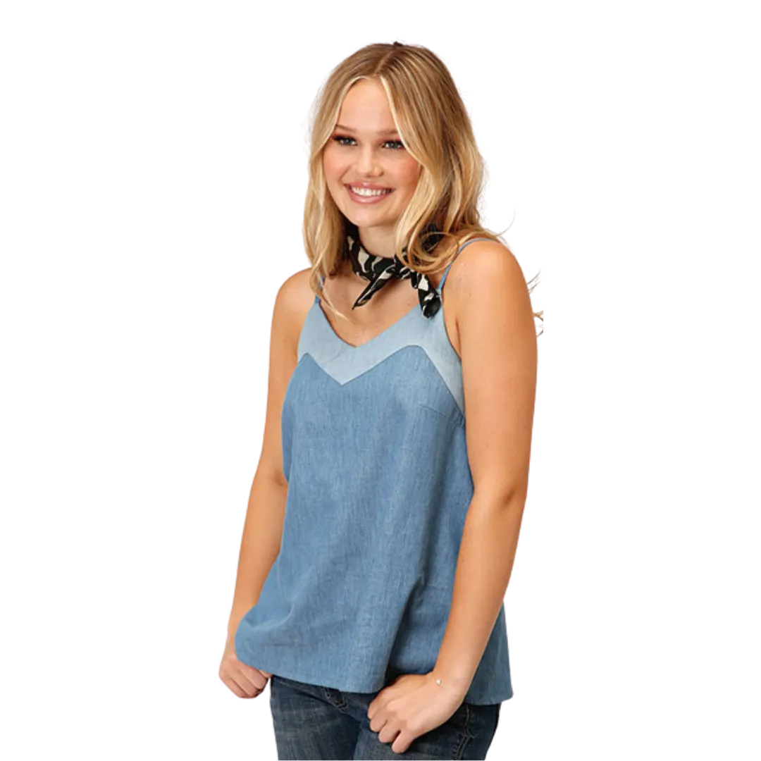 Roper Women's Cotton Demin Tank Top Blue Blouse