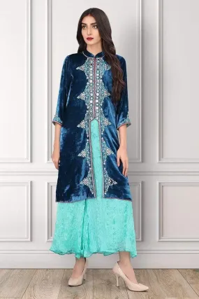 Sadia Aamir - Persian Blue Anahita - SAL-01 - Embroidered - 1 Piece