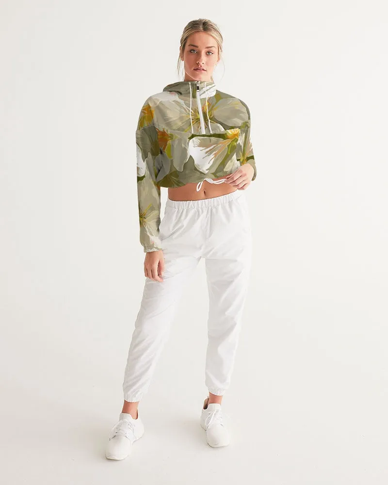 Serenity Cherry Blossom Fashion Cropped Windbreaker