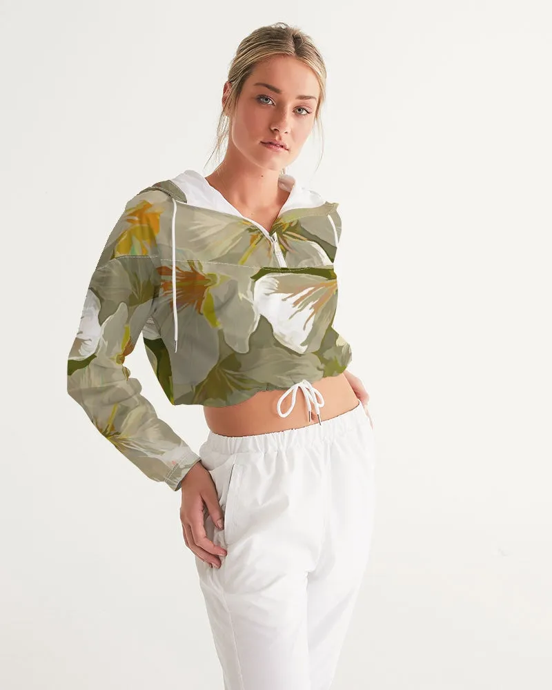 Serenity Cherry Blossom Fashion Cropped Windbreaker