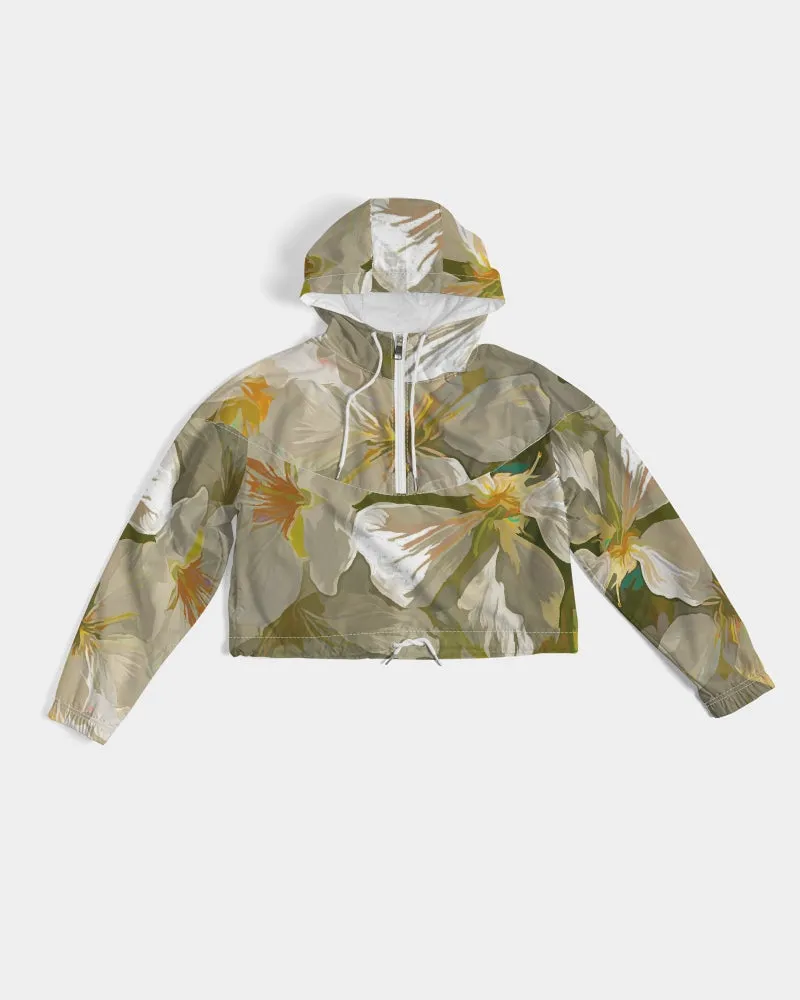 Serenity Cherry Blossom Fashion Cropped Windbreaker