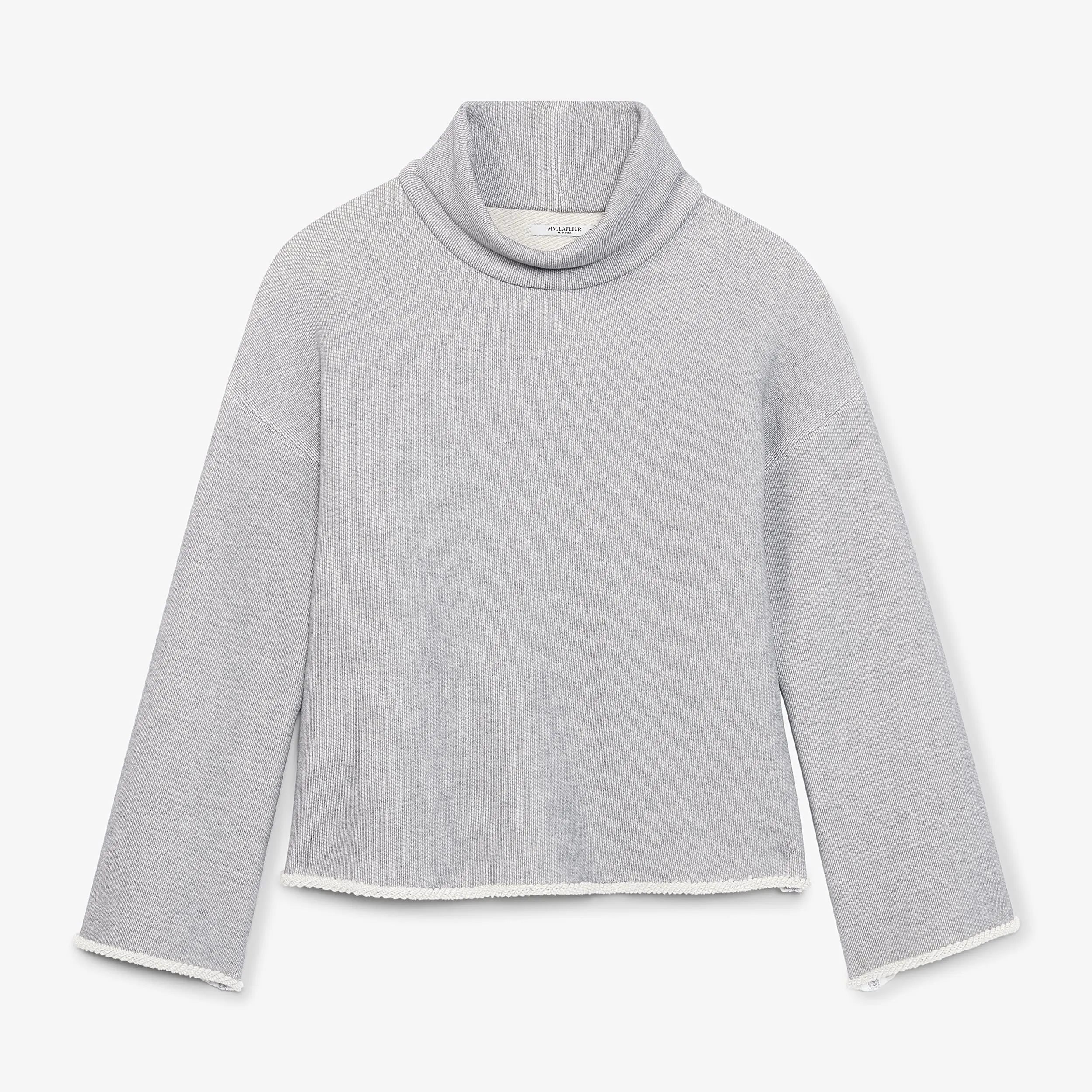 Sharon Top - Plush Terry :: Gray / Ivory