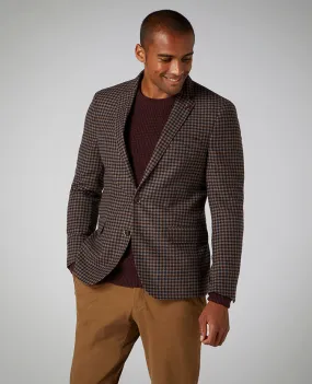 Slim Fit Checked Wool-Blend Jacket