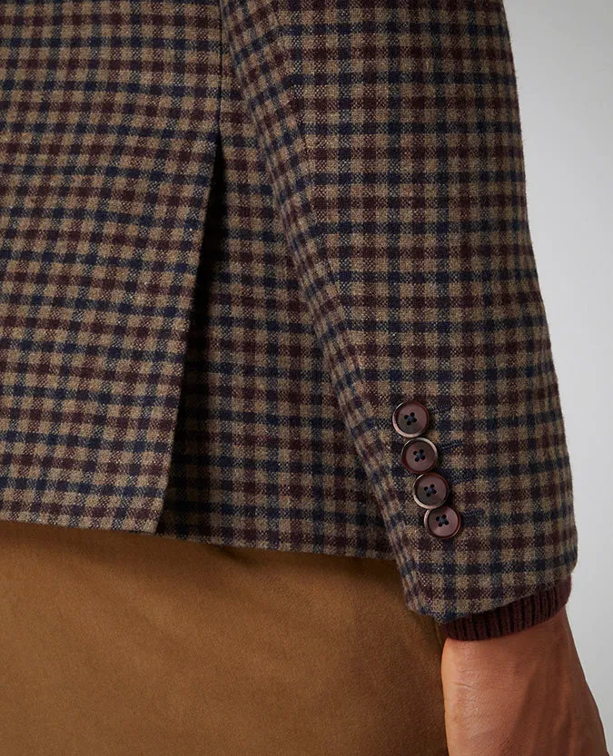 Slim Fit Checked Wool-Blend Jacket