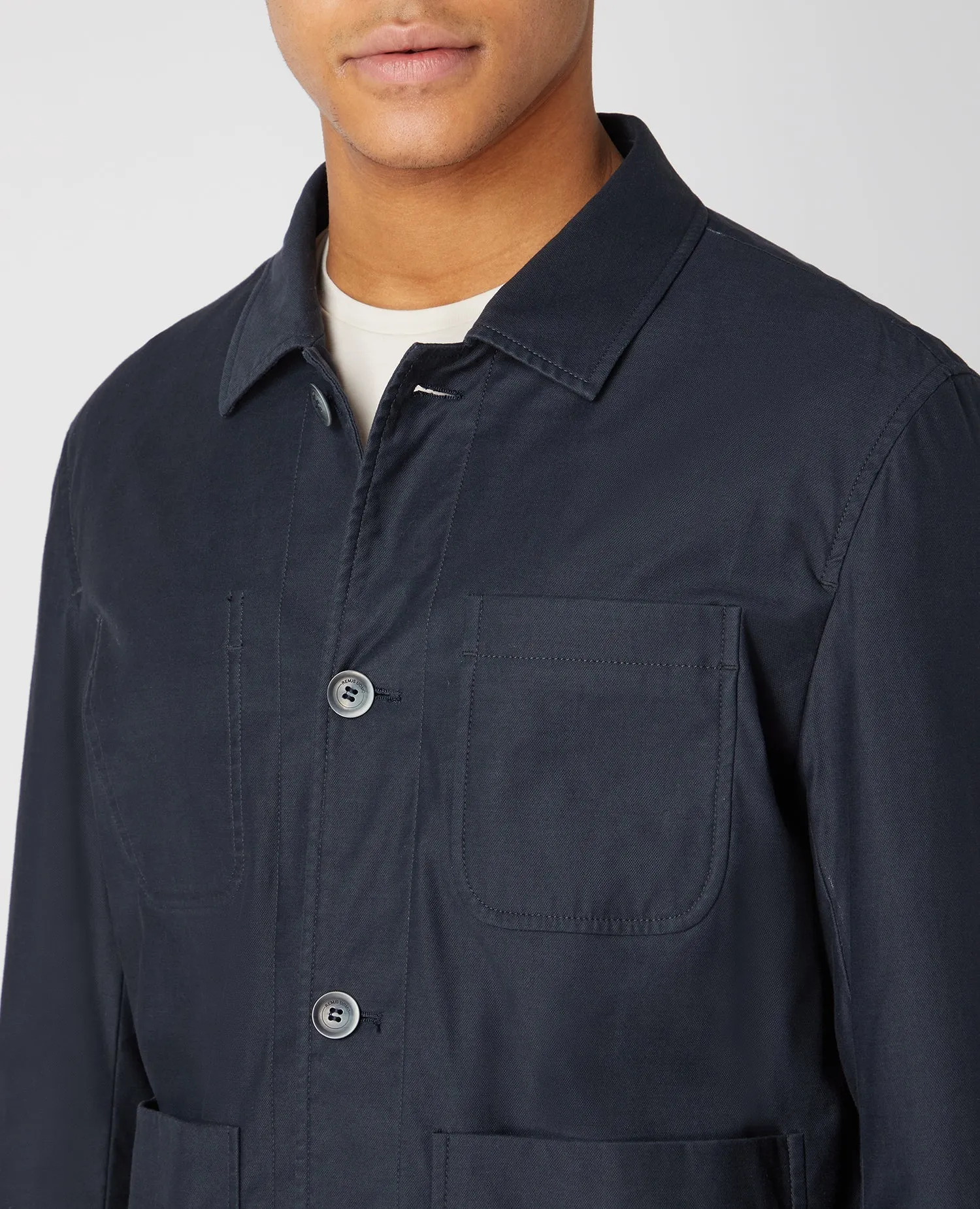 Slim Fit Cotton-Rich Stretch Overshirt Jacket