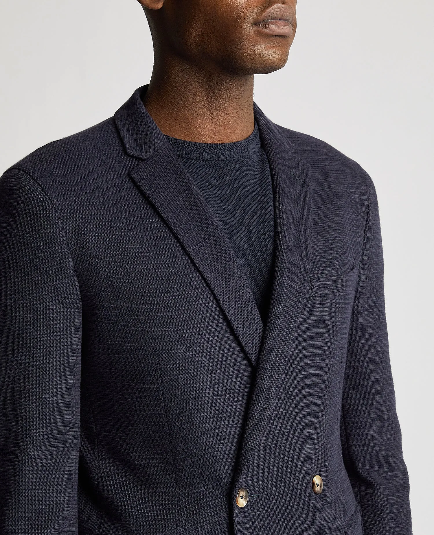 Slim Fit Cotton-Stretch Double Breasted Jacket