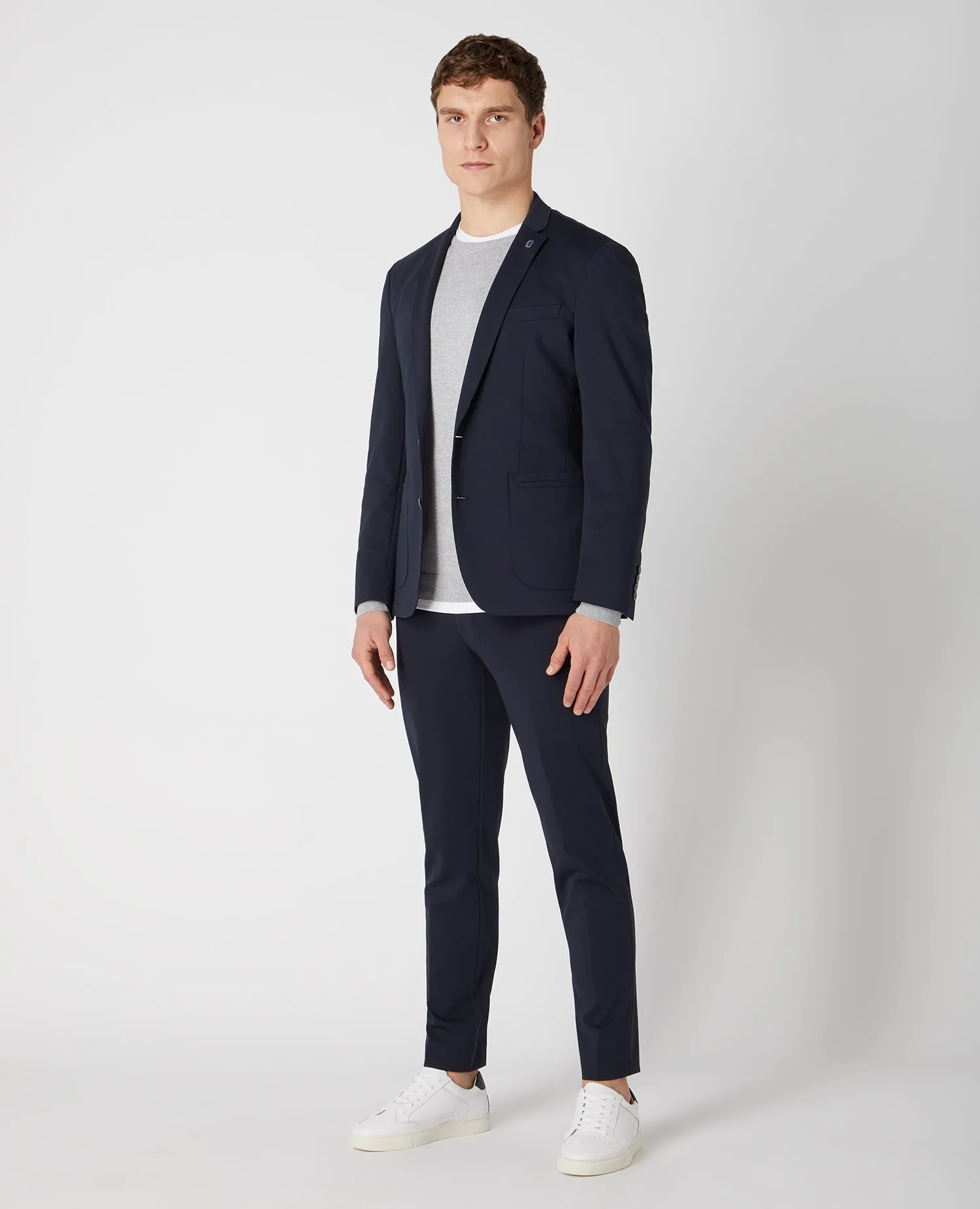 Slim Fit Cotton-Stretch Jersey Jacket