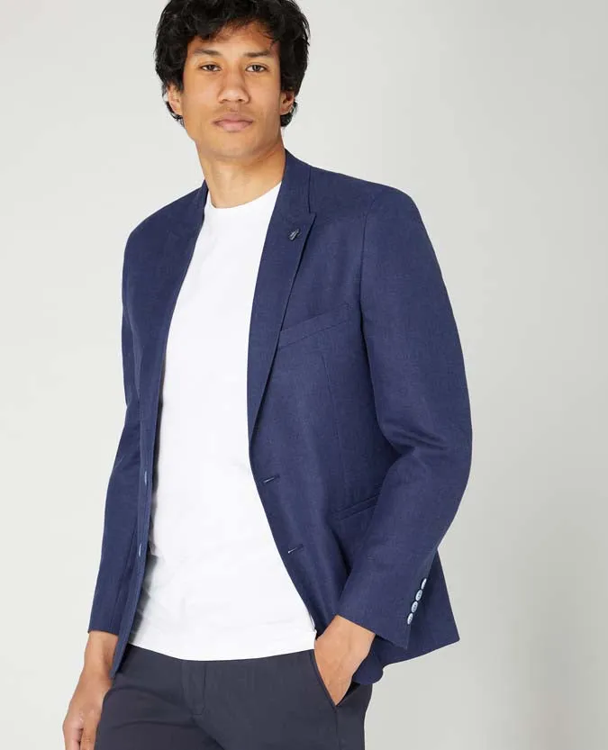 Slim Fit Linen-Blend Jacket