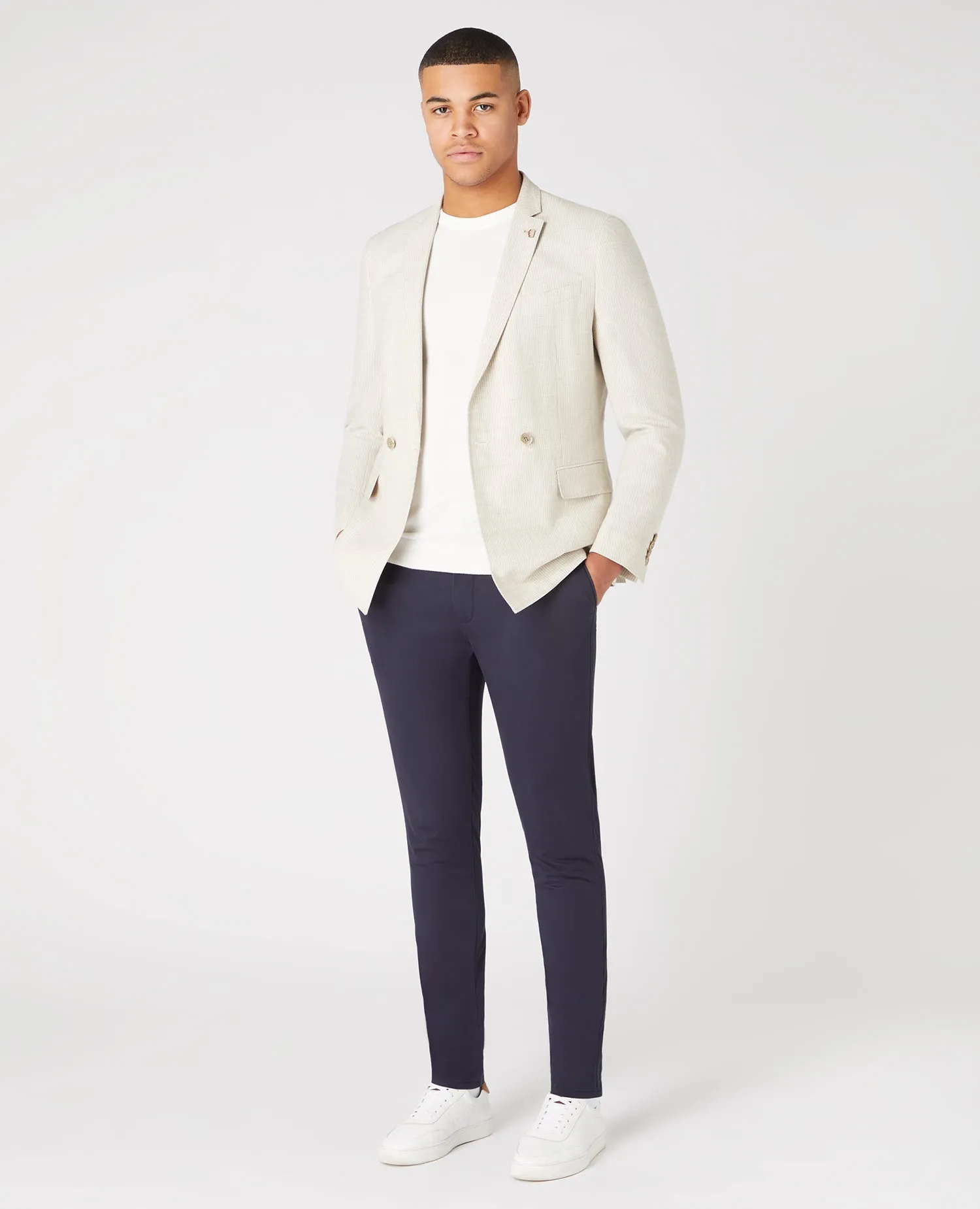 Slim Fit Linen-Blend Jacket