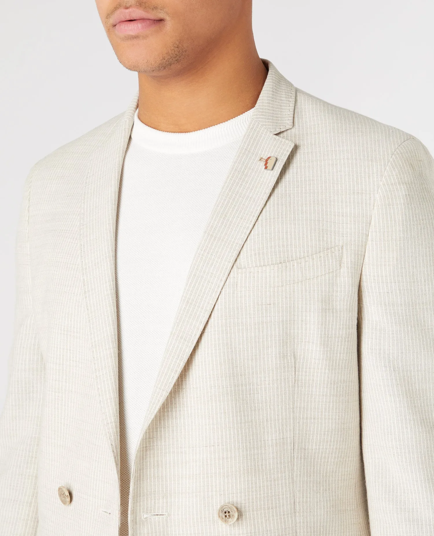 Slim Fit Linen-Blend Jacket