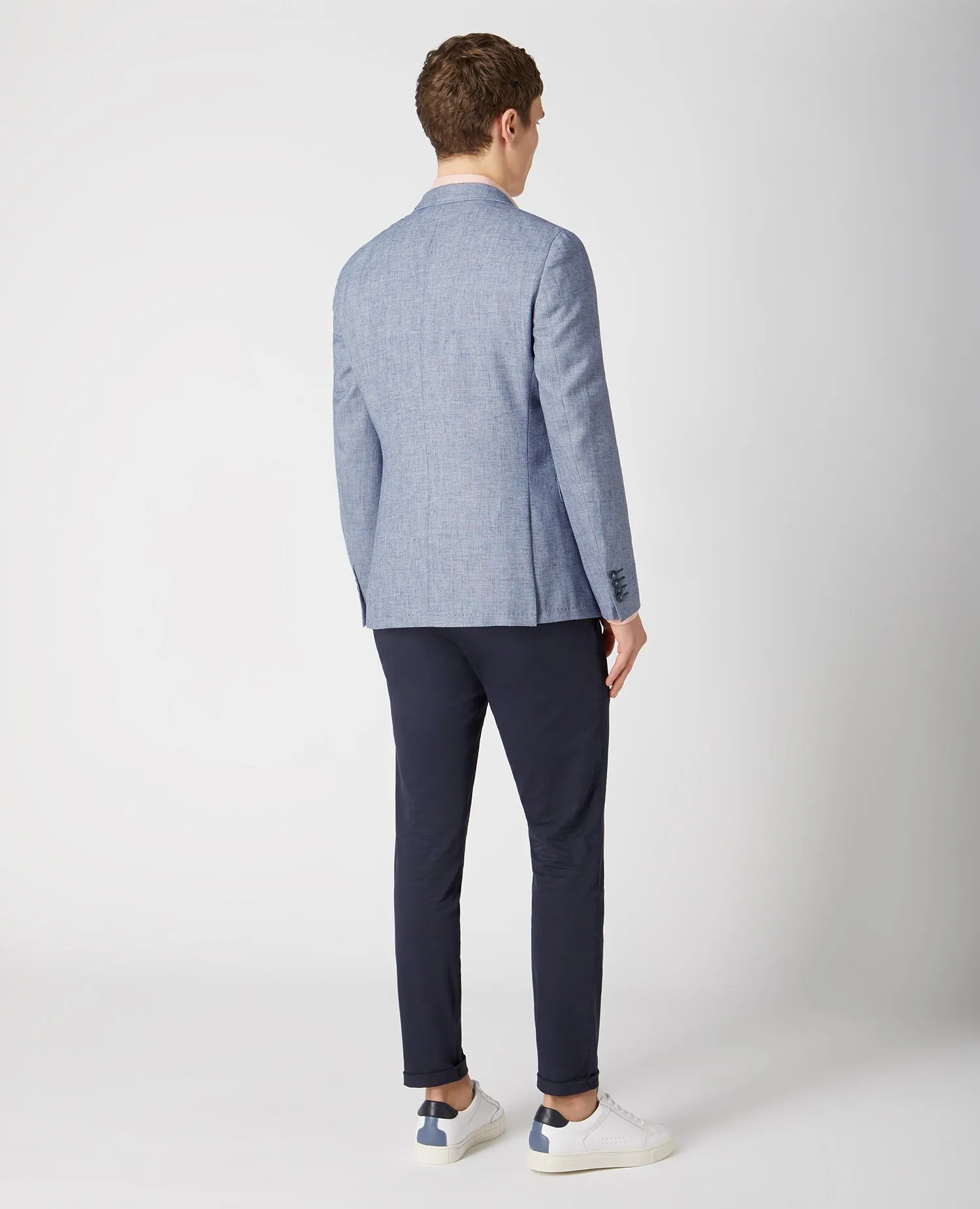 Slim Fit Linen-Blend Jacket