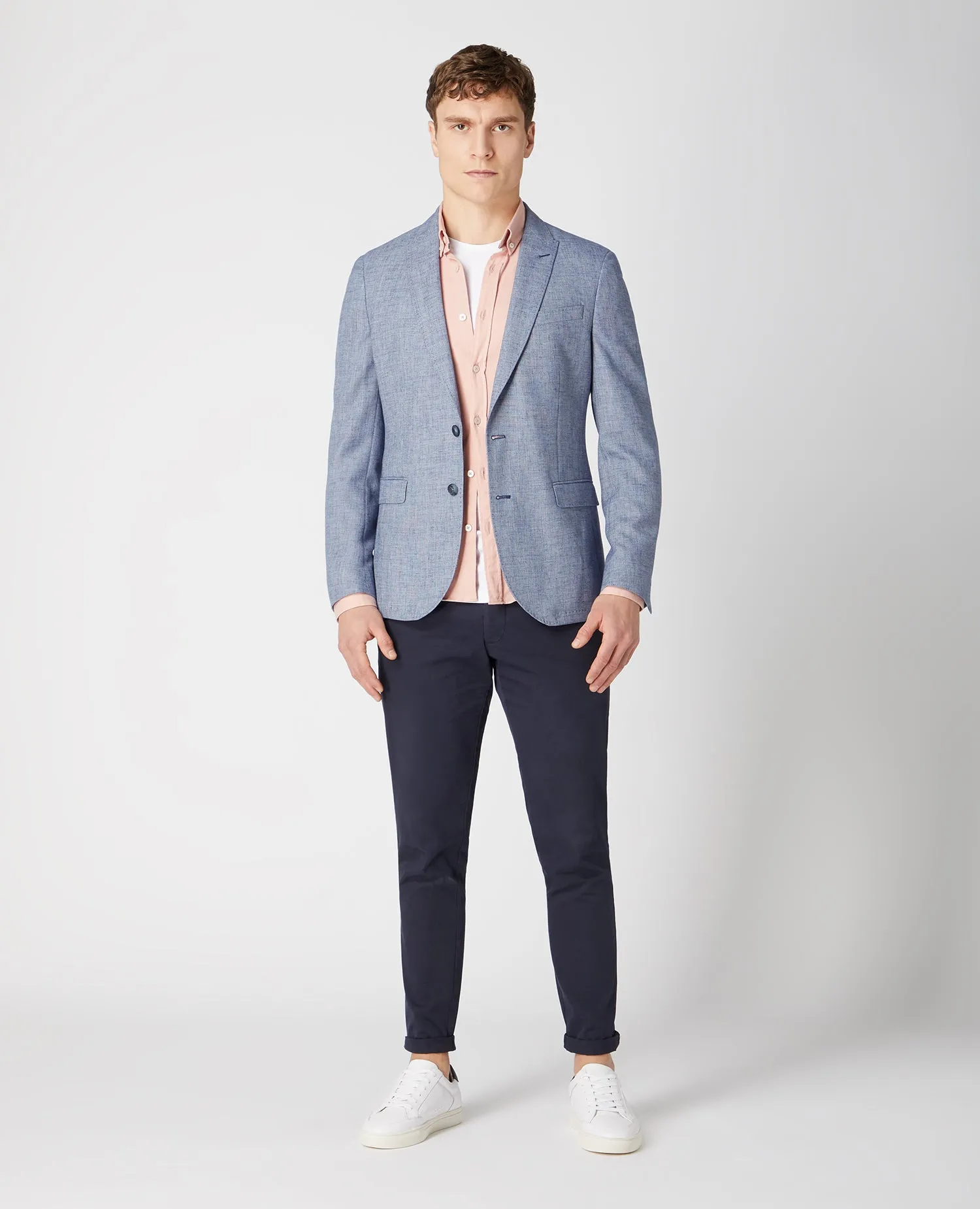 Slim Fit Linen-Blend Jacket