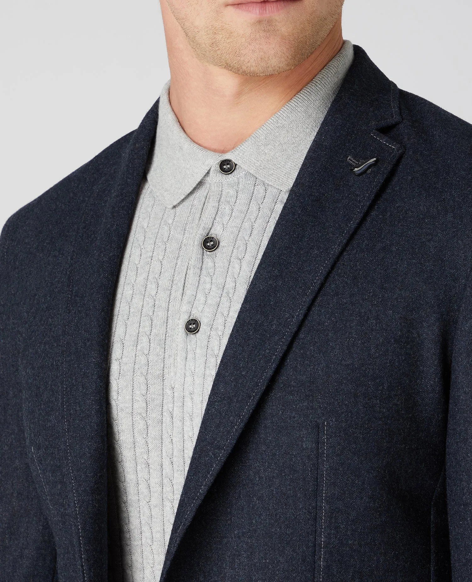 Slim Fit Wool-Blend Stretch Jacket