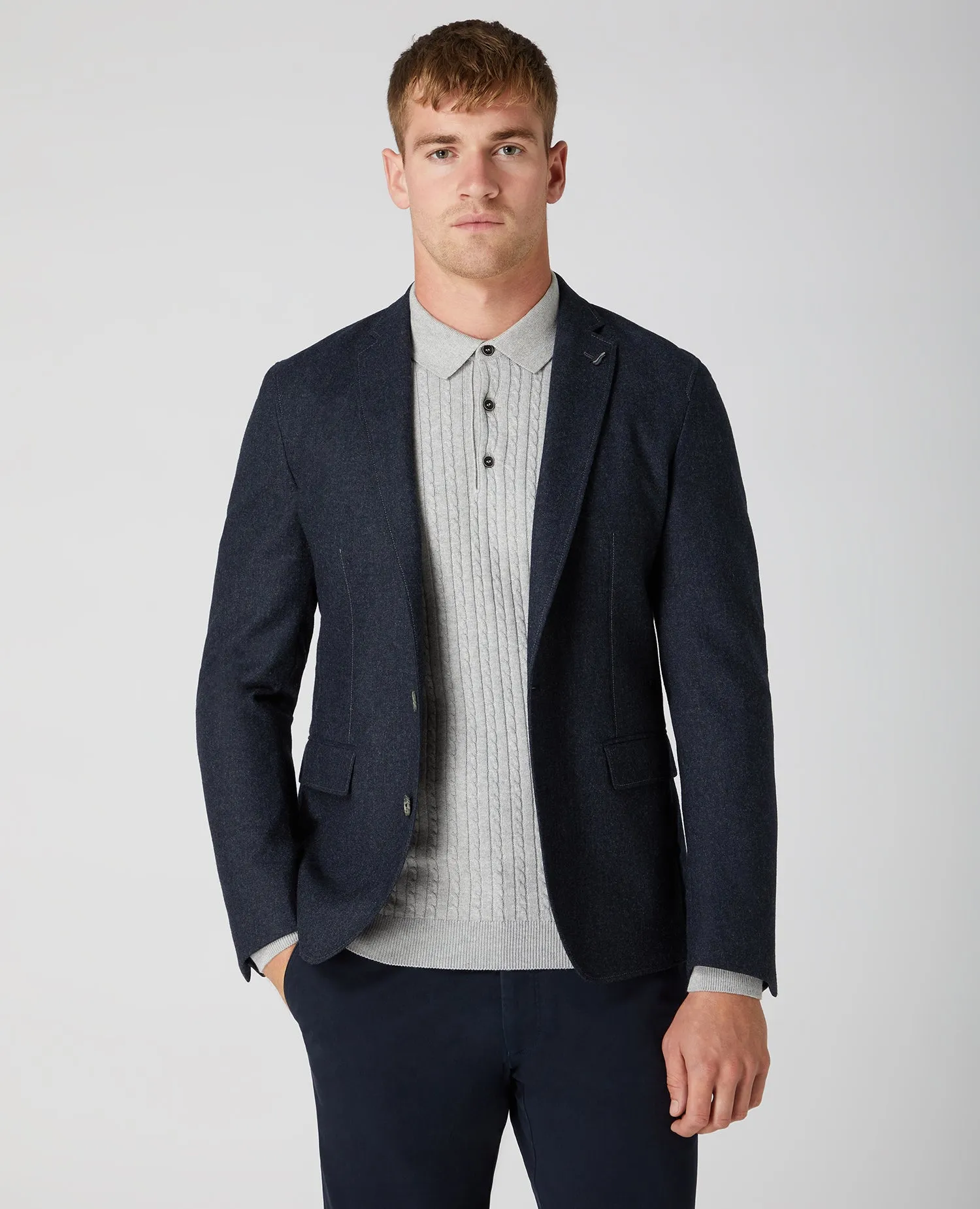 Slim Fit Wool-Blend Stretch Jacket